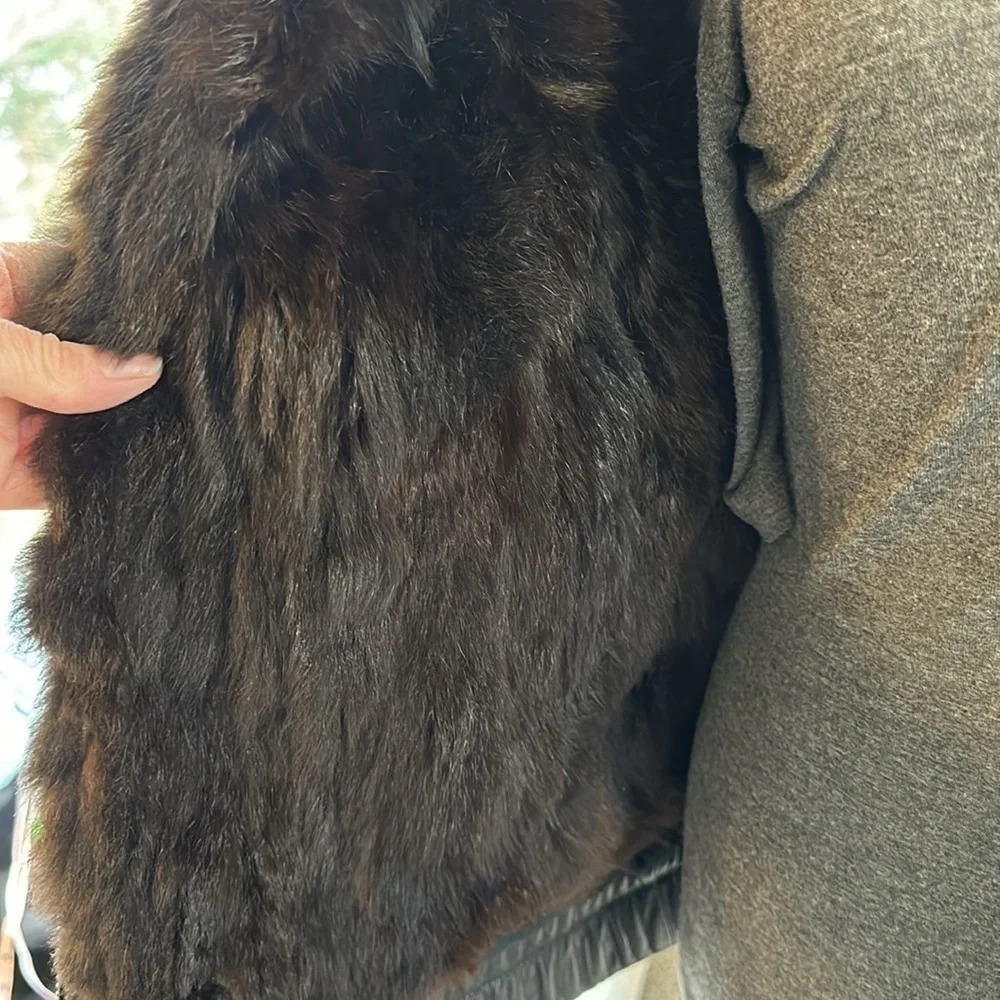 Vintage Marc by Andrew Marc Leather Jkt, lined w/removable NZ Opossum fur vest - Picture 7 of 13